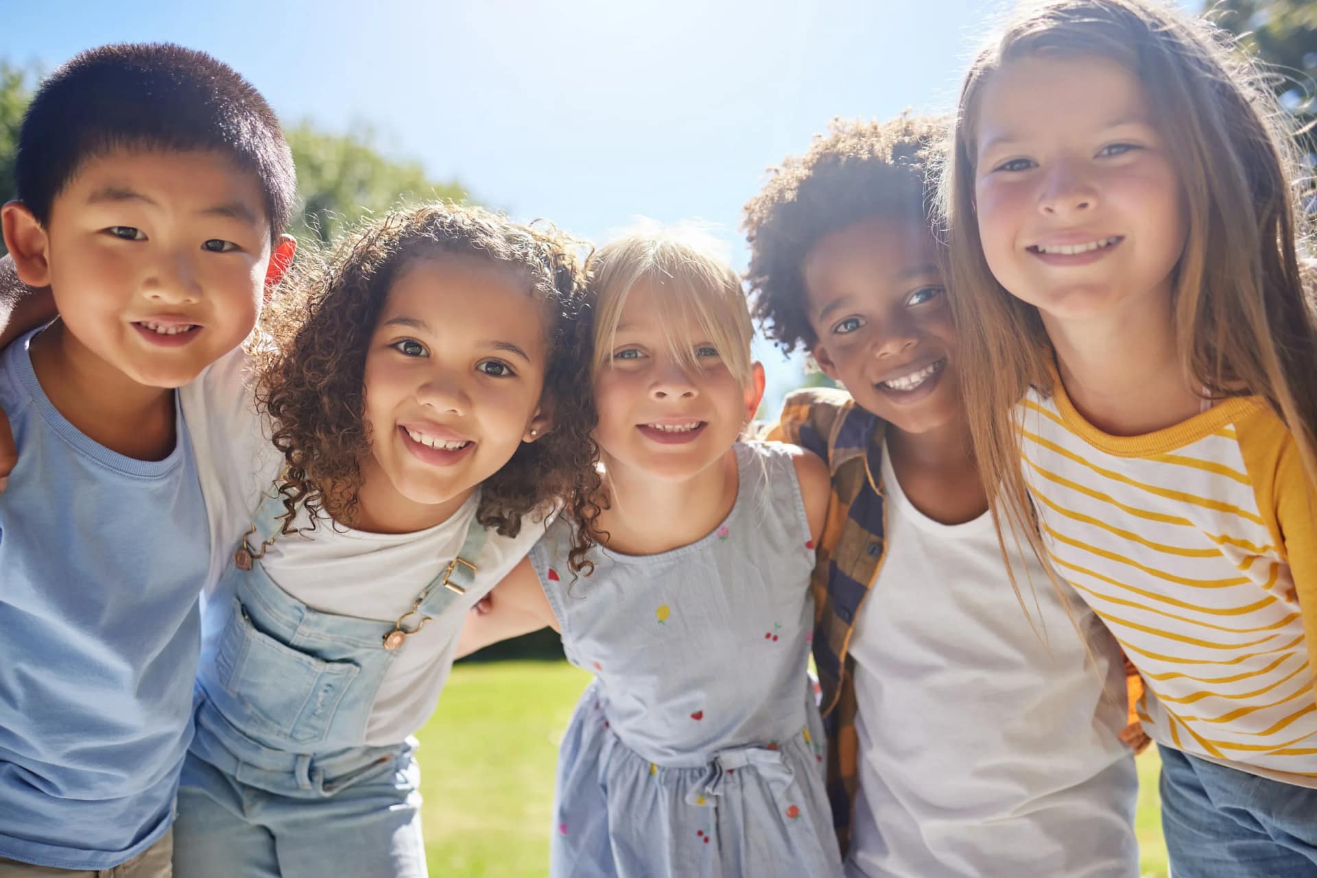 healthy kids, group of healthy children